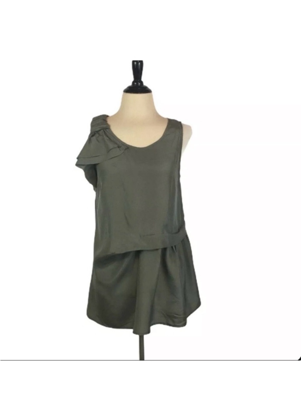 Anthropologie Edme & Esyllte Sleeveless Silk Blouse Green 6